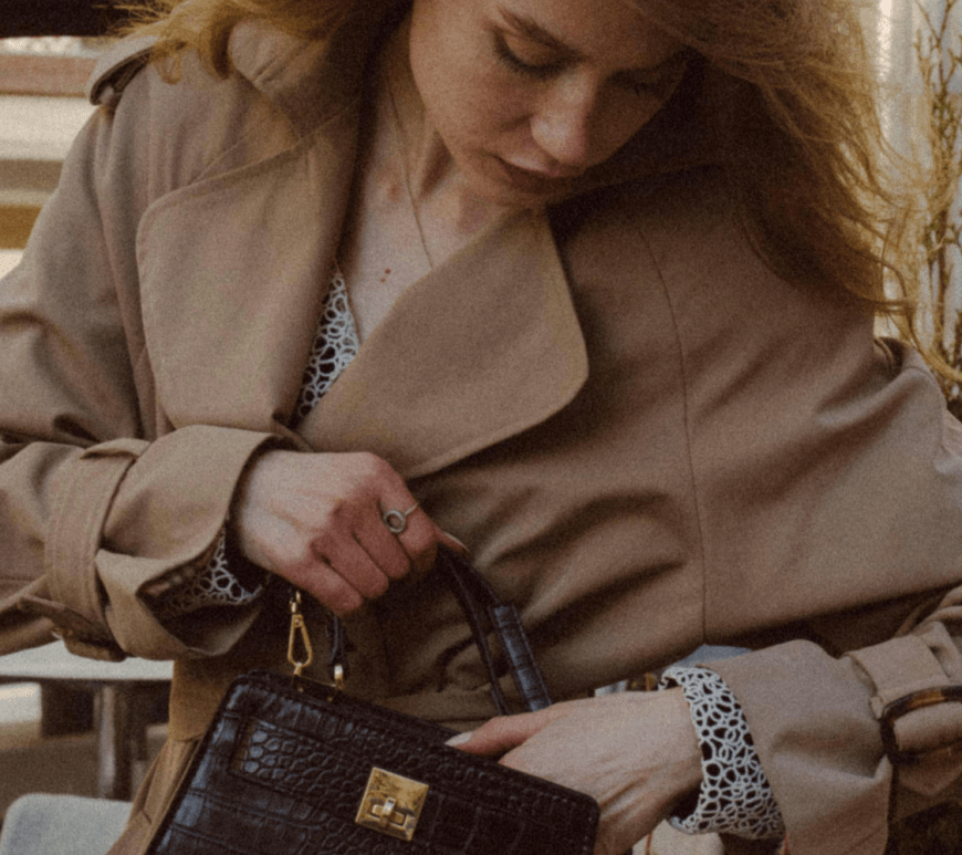 Woman in trench coat