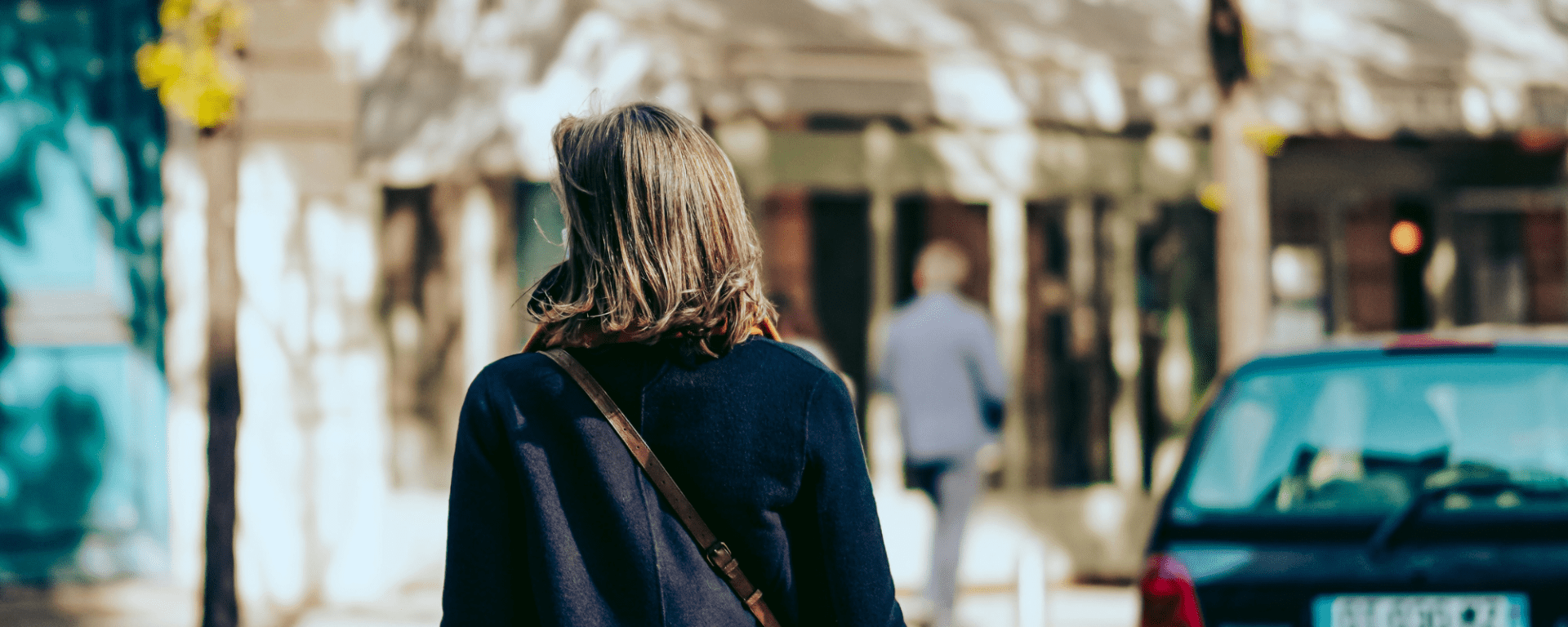 woman walking in europe